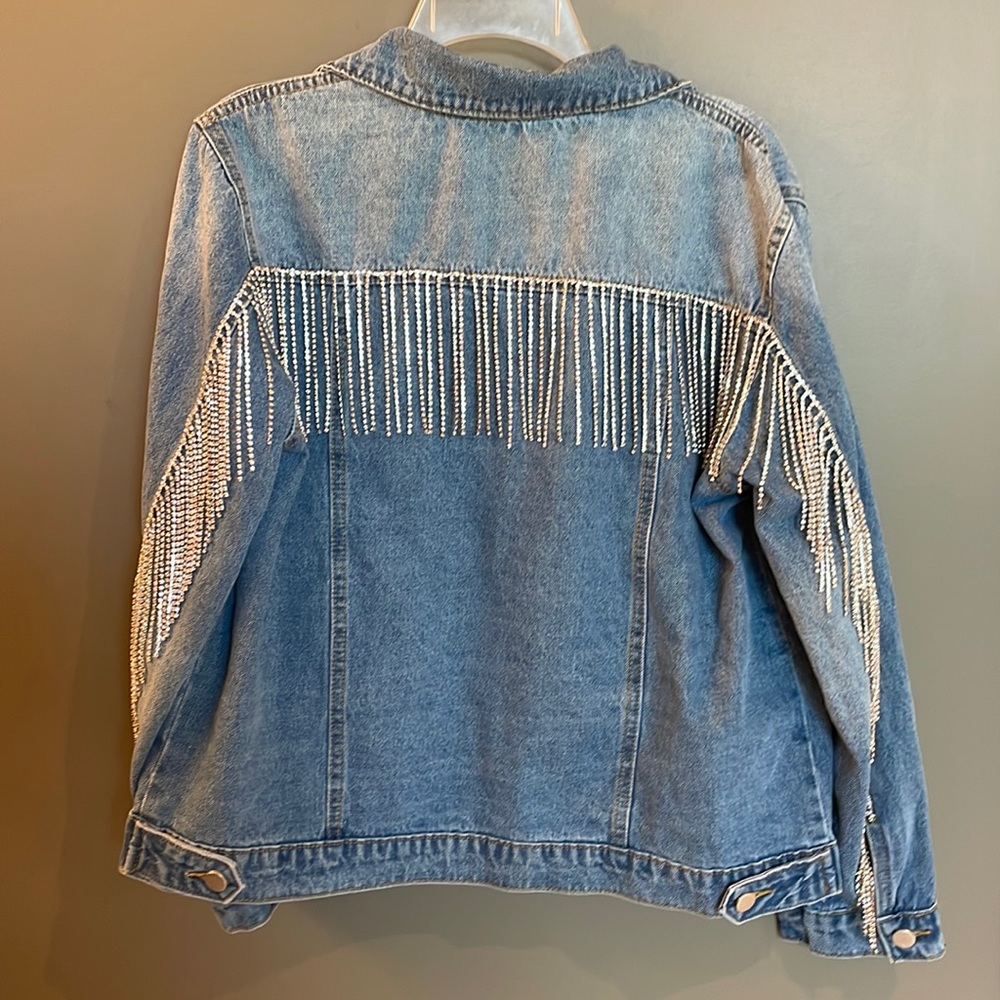 Andrew by unit denim jacket with rhinestones